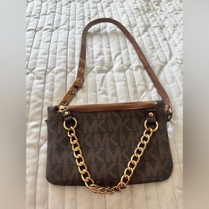 Brown Chain Strap Women's belt Bag